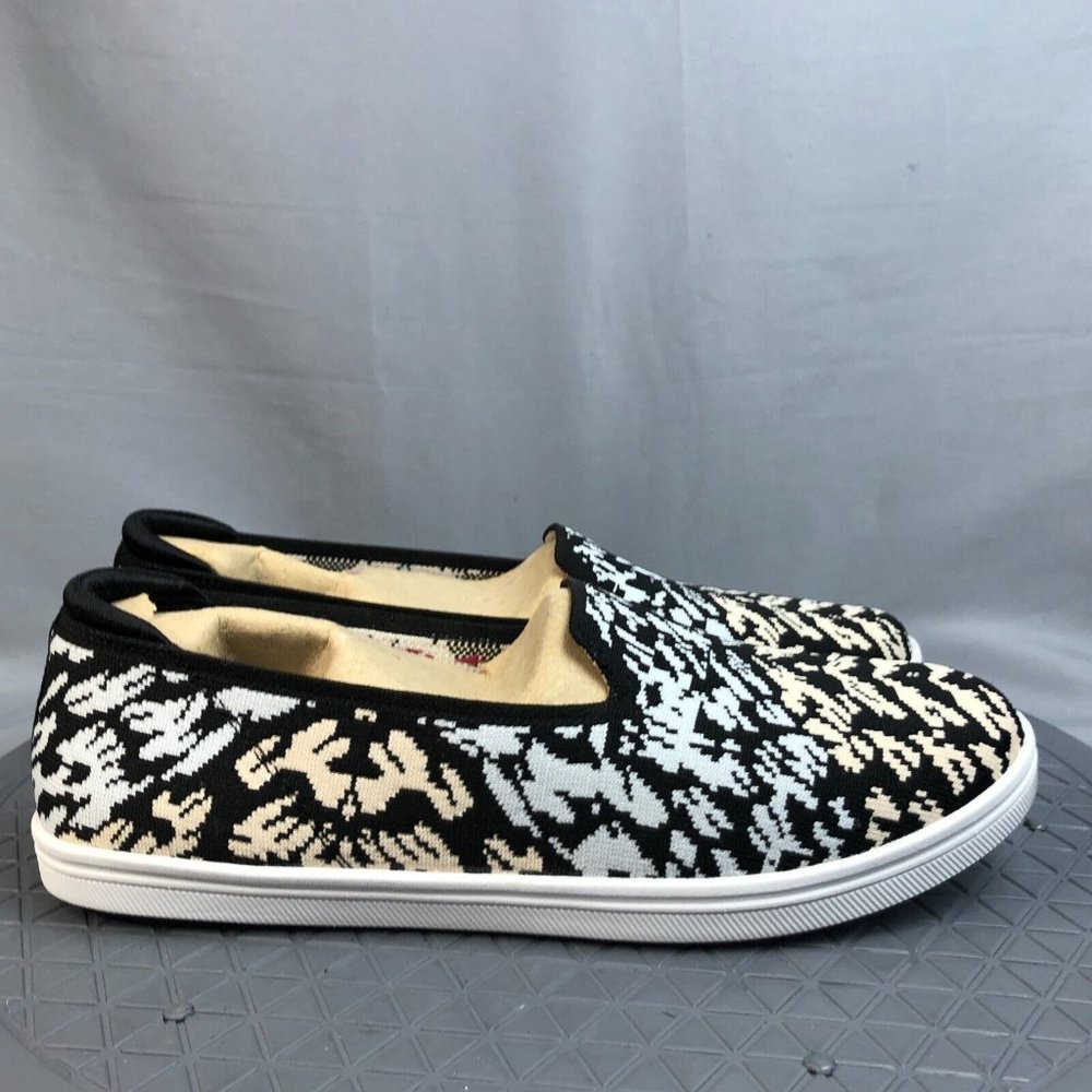 Skechers Women Loafers Cleo Cup Washable Knit Wild Bloom Black White Size 11